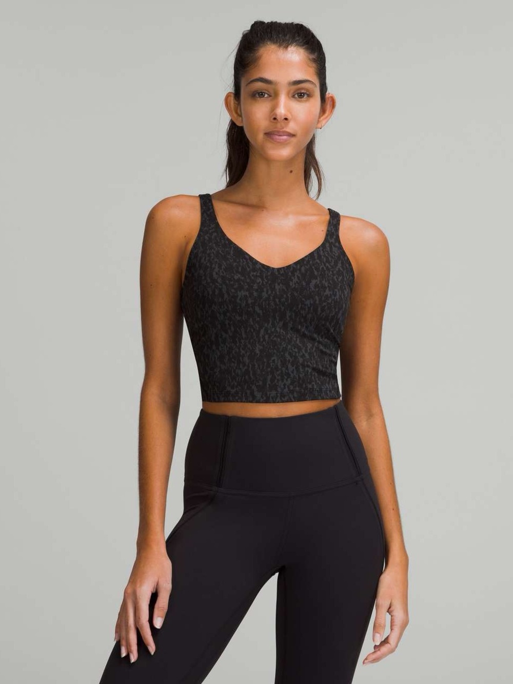 Lululemon Align Tank Top Leopard Camo Deep Coal Multi 8